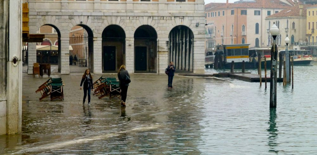 Morning Flooding Venice Italy